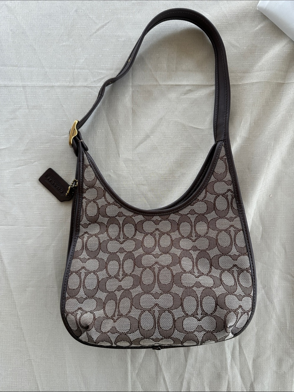 Coach ergo shoulder bag in brown signature canvas